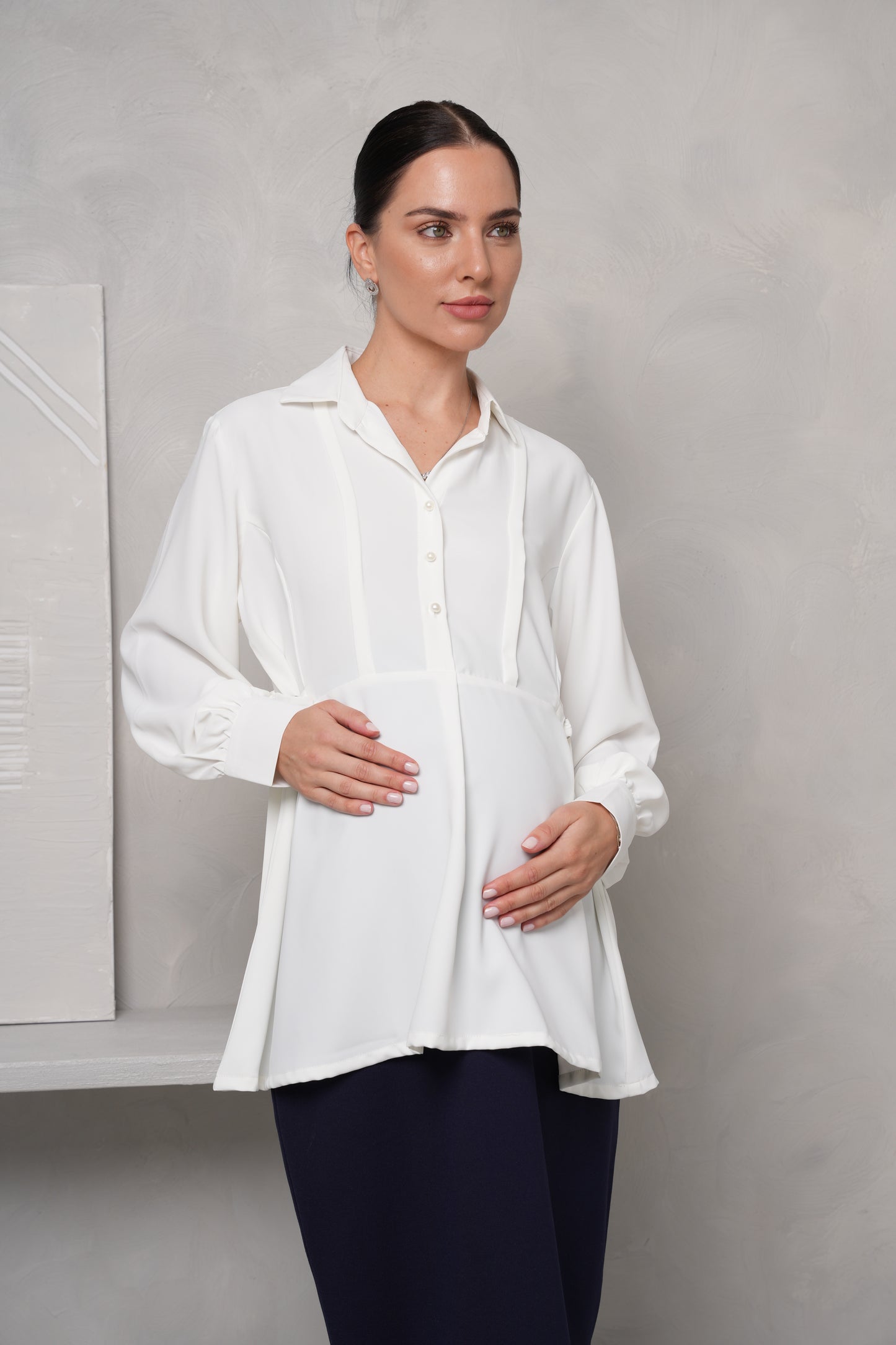 Pearl Button Maternity Shirt