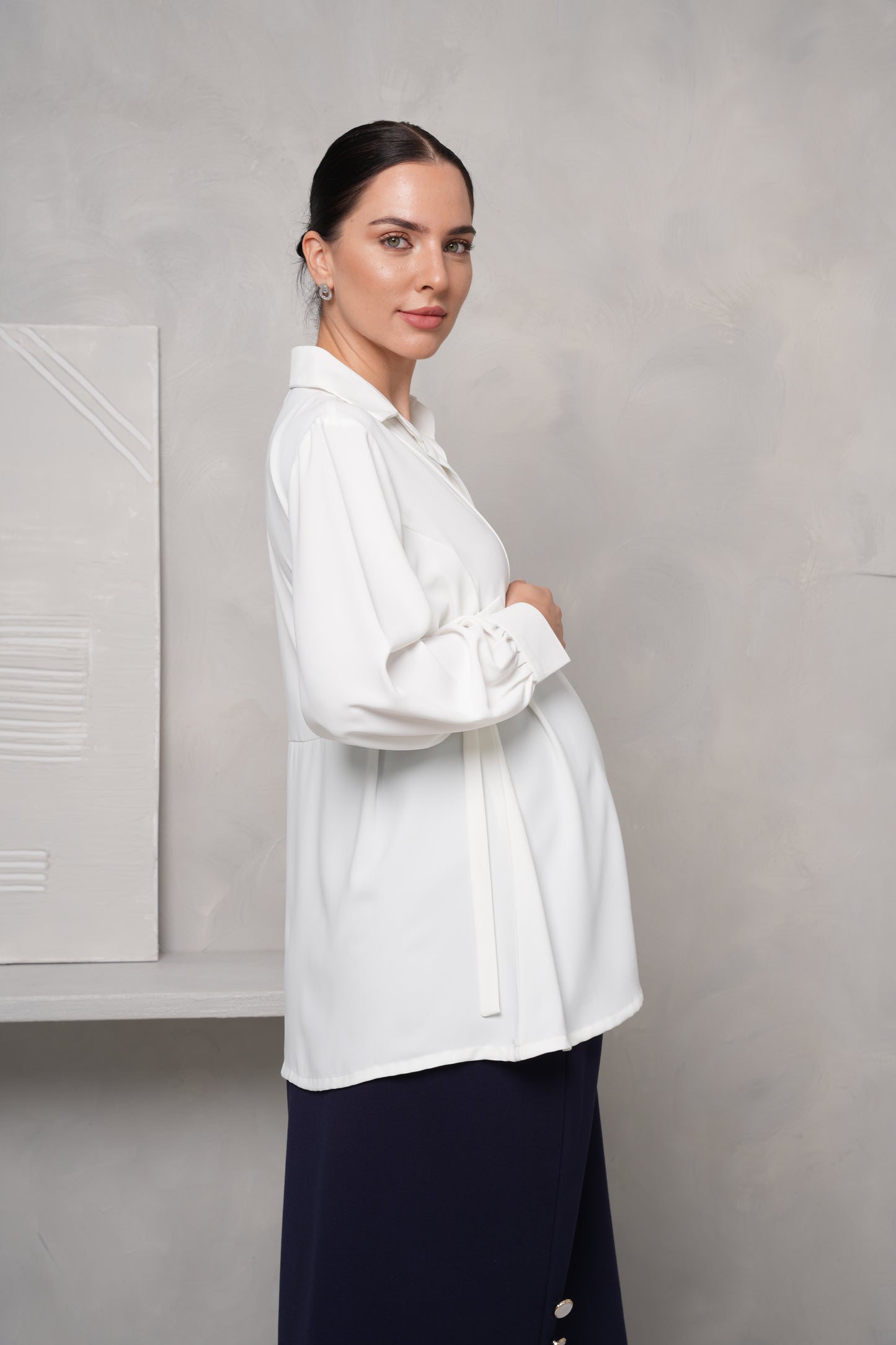 Pearl Button Maternity Shirt